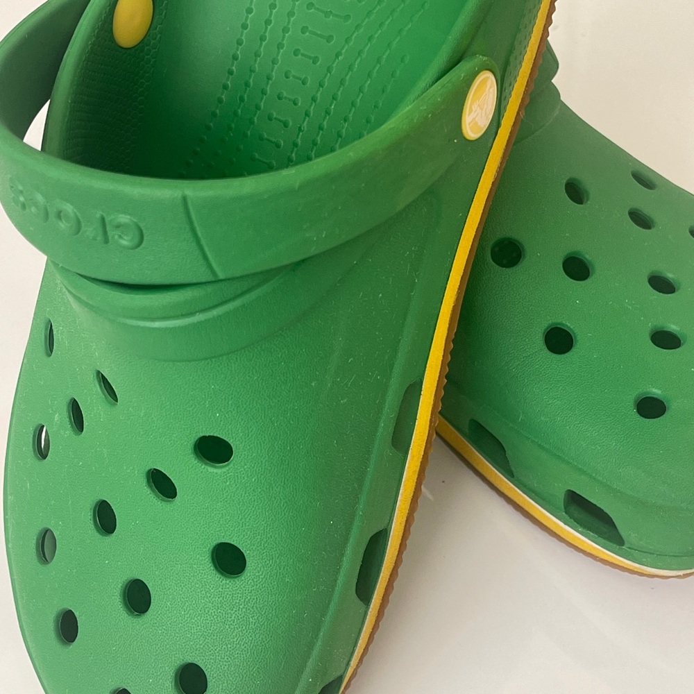 CROCS Vintage Green and Yellow Sandals